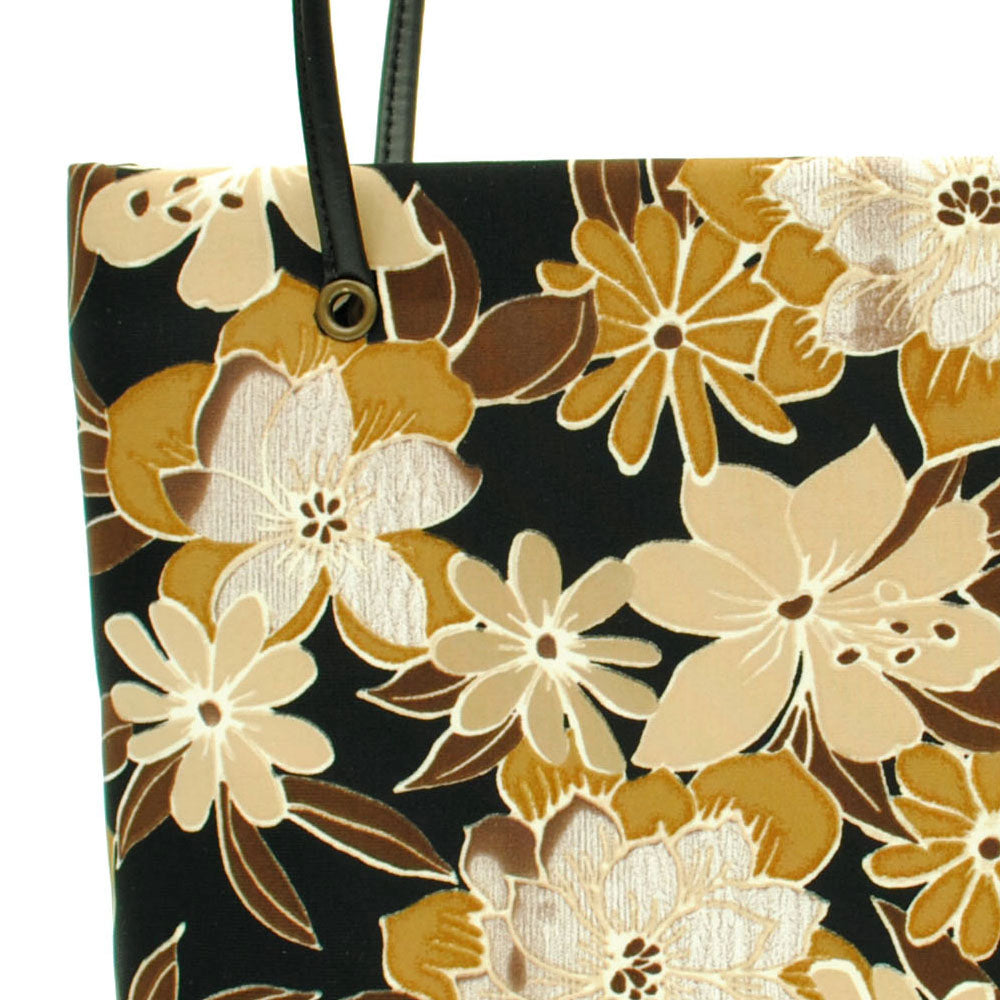 gold flower large tote