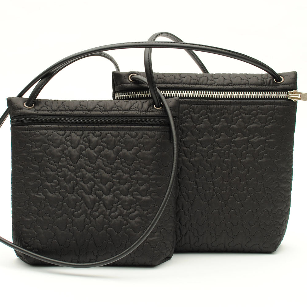 quilted black crossbody pouches
