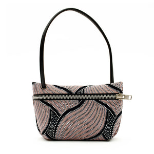 Pink swirl shoulder pouch