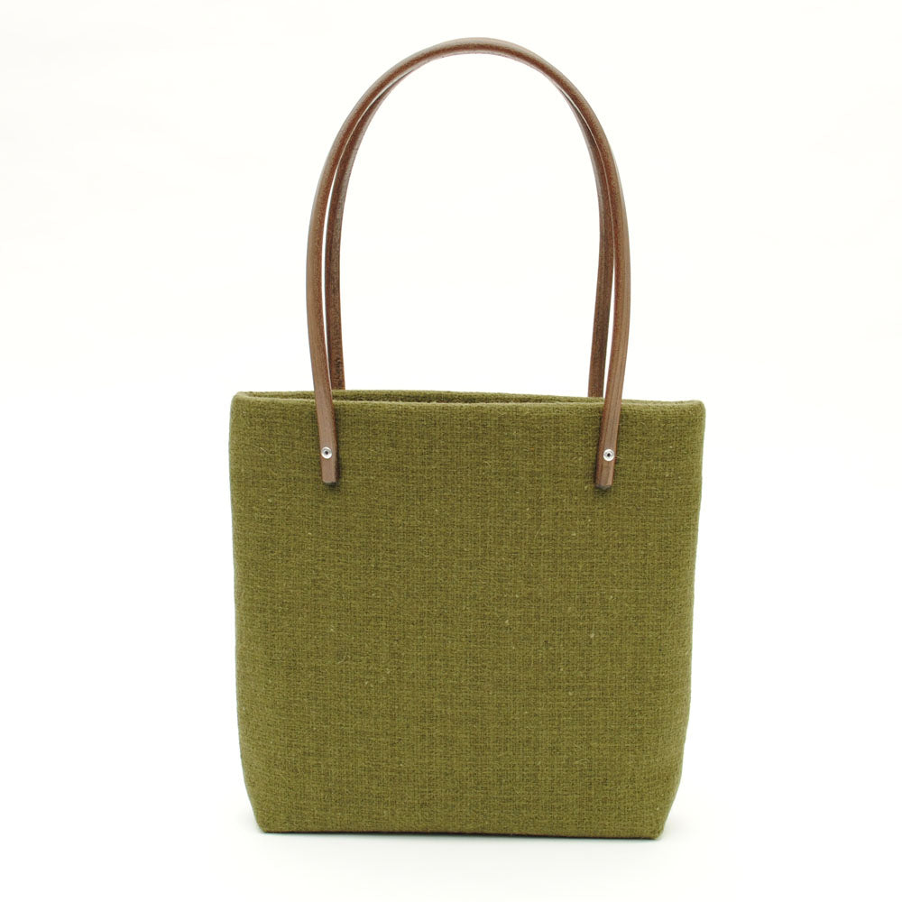 olive wool small tote