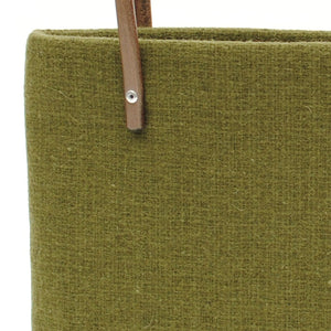 olive wool small tote