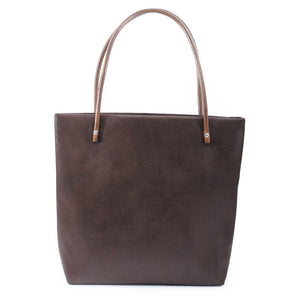 brown faux leather large tote