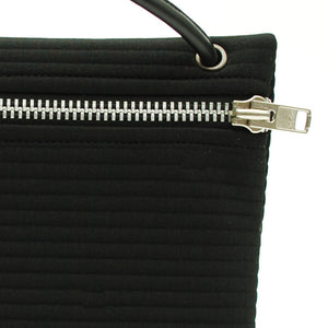 black wide wale crossbody pouches