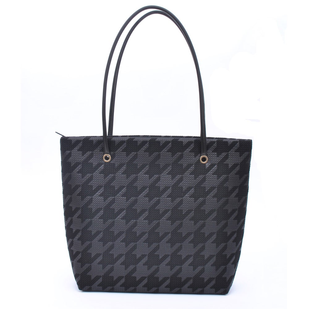 black houndstooth medium ziptop