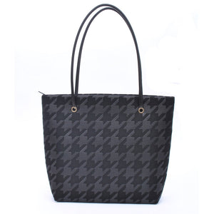 black houndstooth medium ziptop