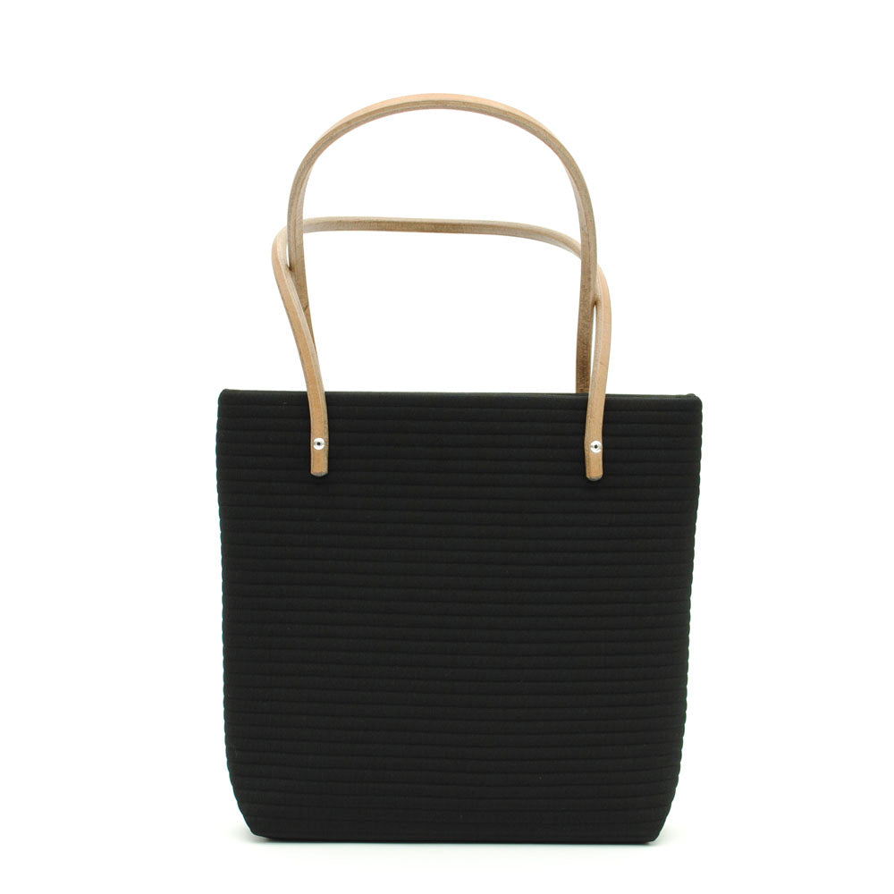 black wide wale small tote
